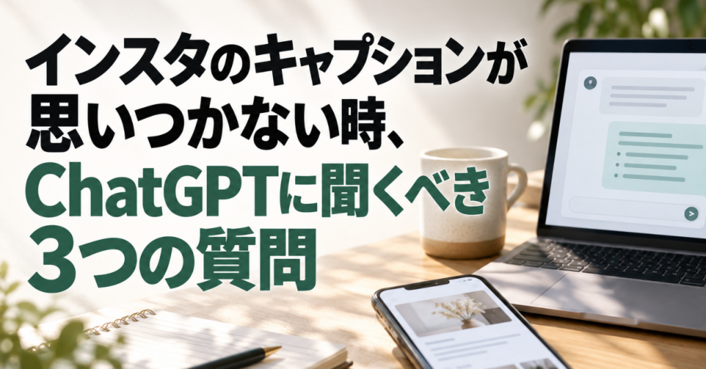 インスタのキャプションが思いつかない時、ChatGPTに聞くべき3つの質問
