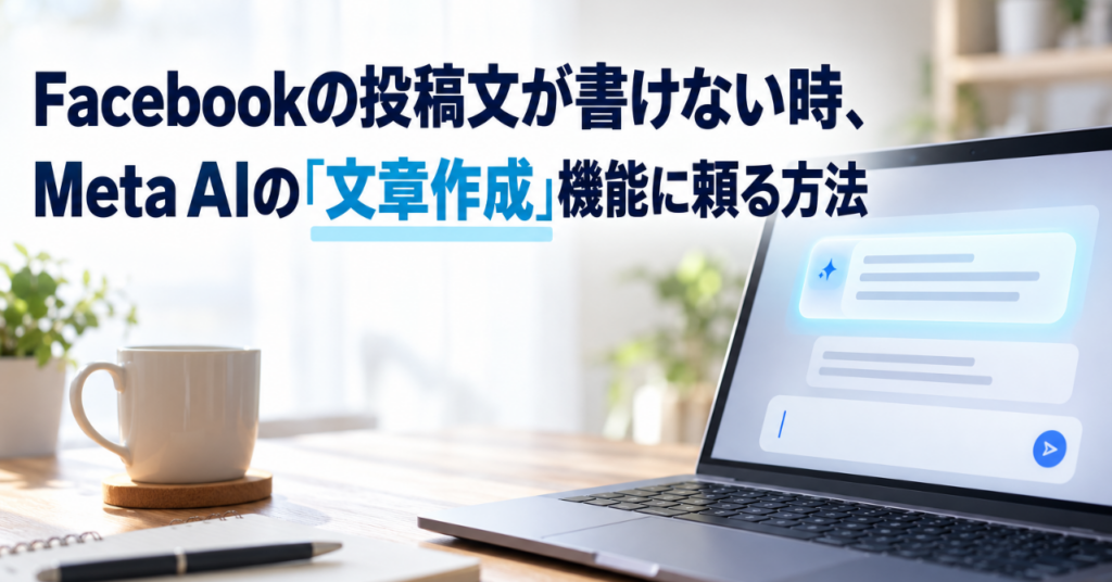 Facebookの投稿文が書けない時、Meta AIの「文章作成」機能に頼る方法