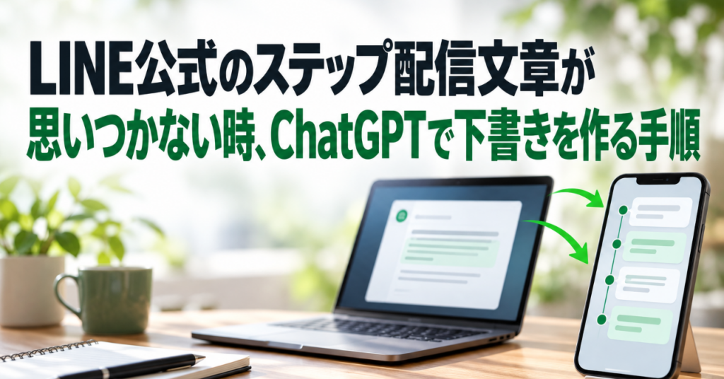 LINE公式のステップ配信文章が思いつかない時、ChatGPTで下書きを作る手順