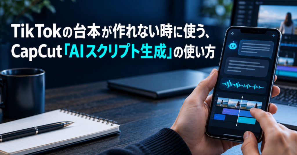 TikTokの台本が作れない時に使う、CapCut「AIスクリプト生成」の使い方