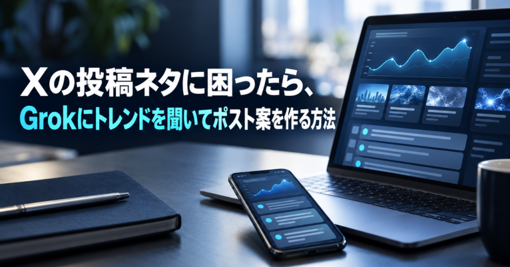 Xの投稿ネタに困ったら、Grokにトレンドを聞いてポスト案を作る方法