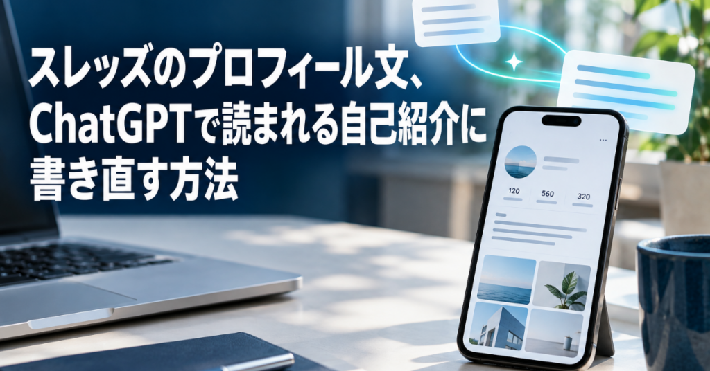 スレッズのプロフィール文、ChatGPTで読まれる自己紹介に書き直す方法
