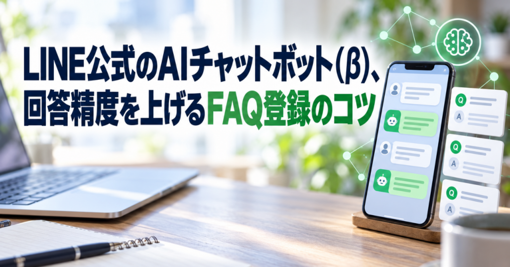 LINE公式のAIチャットボット（β）、回答精度を上げるFAQ登録のコツ