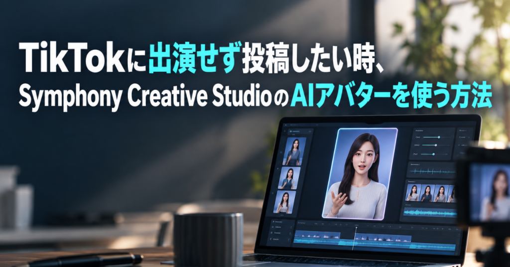 TikTokに出演せず投稿したい時、Symphony Creative StudioのAIアバターを使う方法
