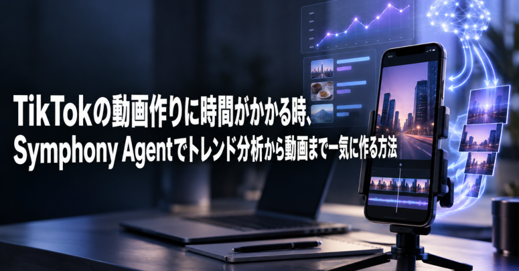 TikTokの動画作りに時間がかかる時、Symphony Agentでトレンド分析から動画まで一気に作る方法
