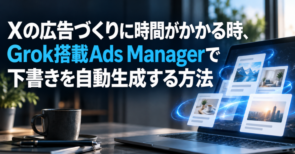 Xの広告づくりに時間がかかる人必見、Grok搭載Ads Managerで下書きを自動生成する方法
