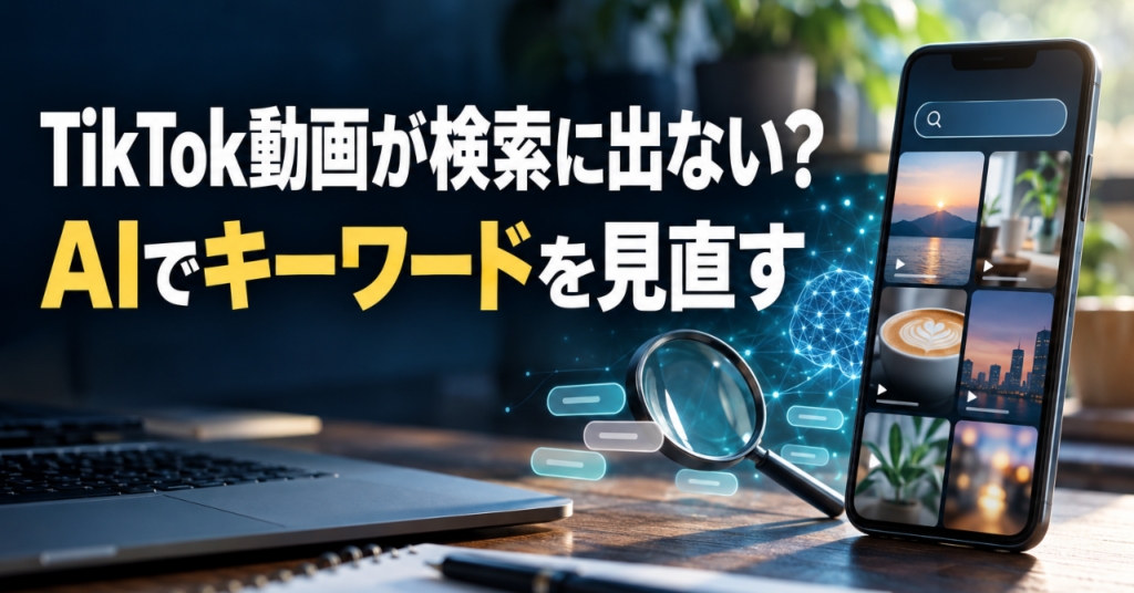 投稿したTikTokの動画が検索で表示されない人へ｜キャプションのキーワードをAIで見直す方法