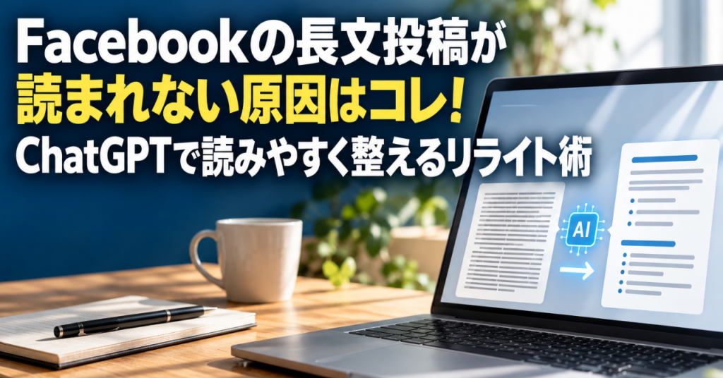 Facebookの長文投稿が読まれない原因はコレ！ChatGPTで読みやすく整えるリライト術