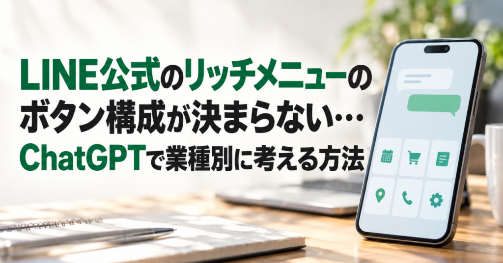 LINE公式のリッチメニューのボタン構成が決まらない…ChatGPTで業種別に考える方法