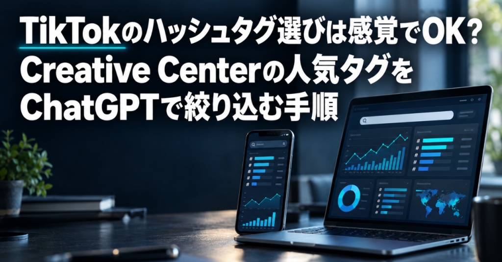 TikTokのハッシュタグ選びは感覚でOK？Creative Centerの人気タグをChatGPTで絞り込む手順